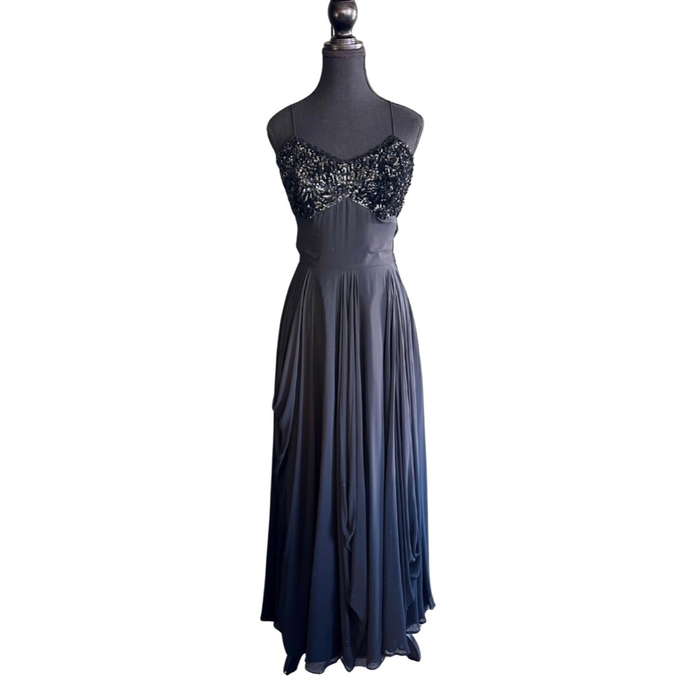 Rare 1940s Frank Starr for Ted Shore Evening Gown